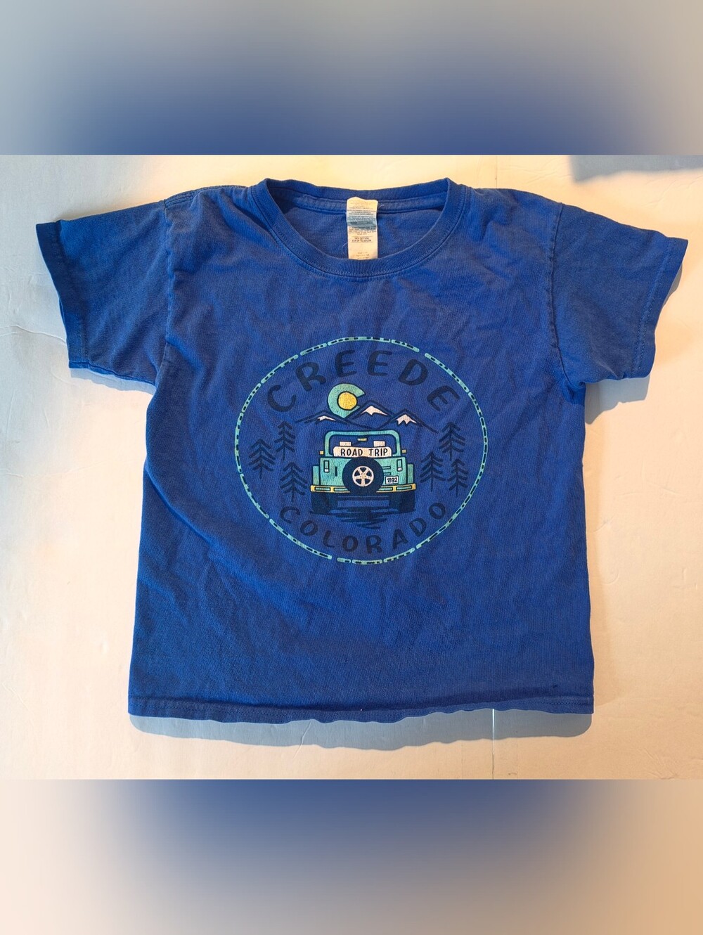 Gildan Blue Creede Colorado Road Trip Graphic Tee